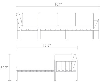 Jibe Outdoor Sectional Sofa Dimensions