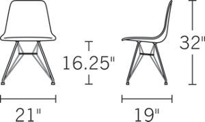 Eames Molded Wood Side Chair dimensions